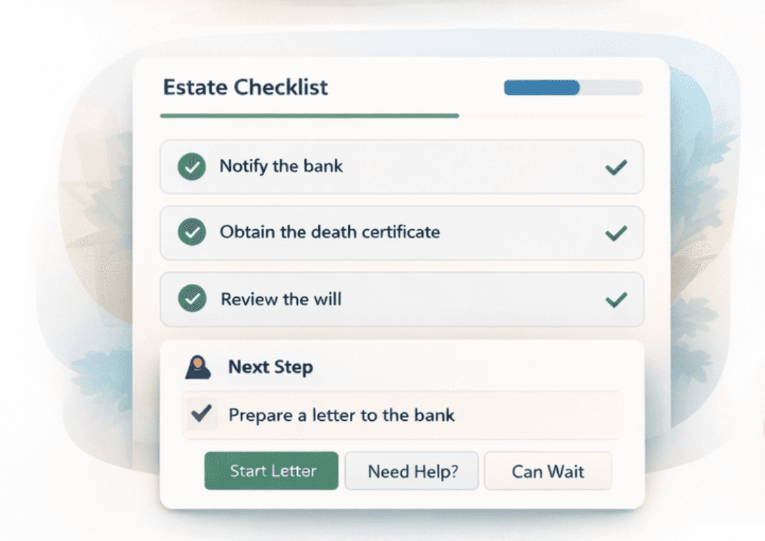Personalized task checklist